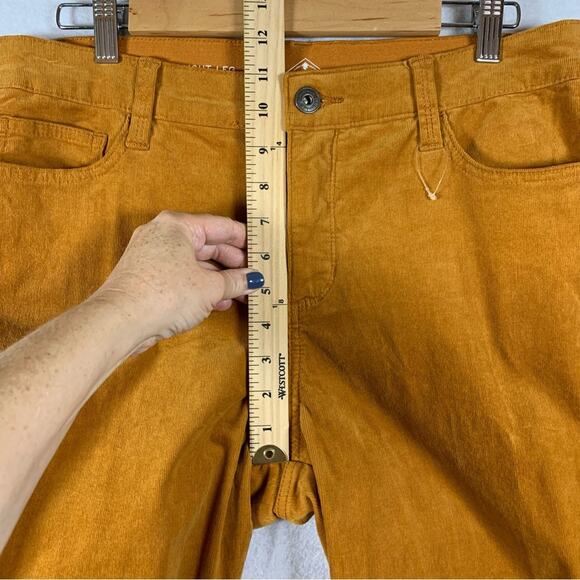 St Johns Bay Womens Corduroy Pants Sz 14 Orange Preppy Fall Holiday Straight Leg - Picture 7 of 12